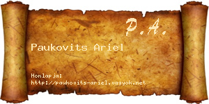 Paukovits Ariel névjegykártya